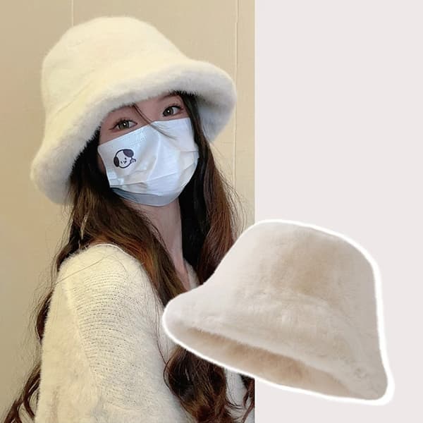 Vintervindtätt Varm Fluffig Dammode Solid Färg Plysch Coffee