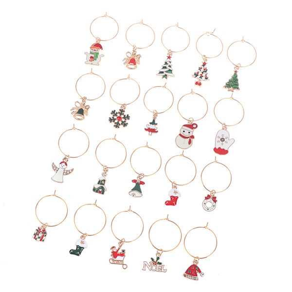 20stk julevinglas tuscher Holiday Drink Marker Charms A Onesize