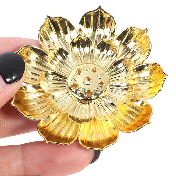 Guld røgelsesbrænder pindholder Buddhisme Lotus Line røgelse pl onesize