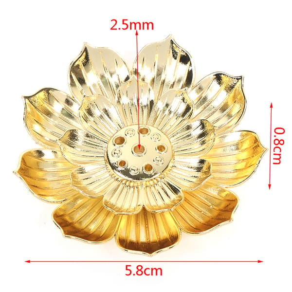Guld røgelsesbrænder pindholder Buddhisme Lotus Line røgelse pl onesize