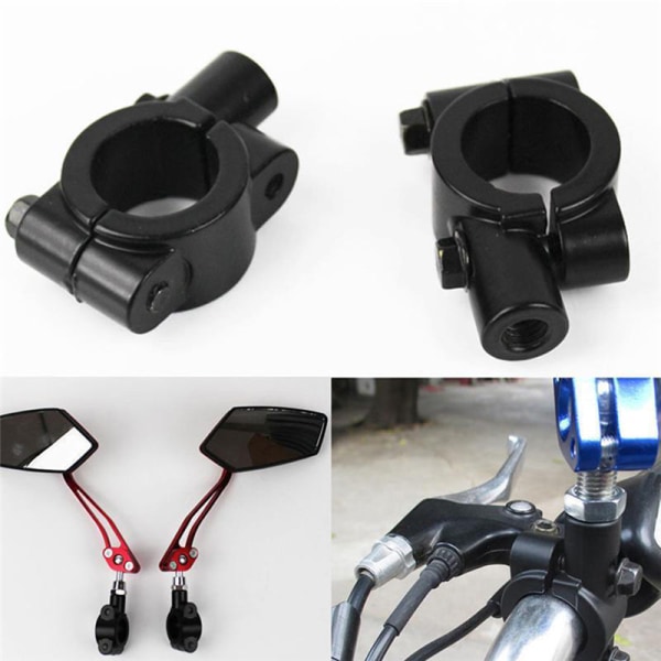 Motorsykkel bakre styrehåndtak Speilfesteholdere Adapter Clam Black 10mm