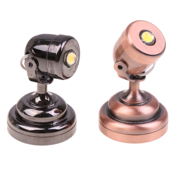 1:12 Nukkekodin miniatyyri LED-lamppu seinävalaisin Radium-kohdevalaisin Dark Bronze one size