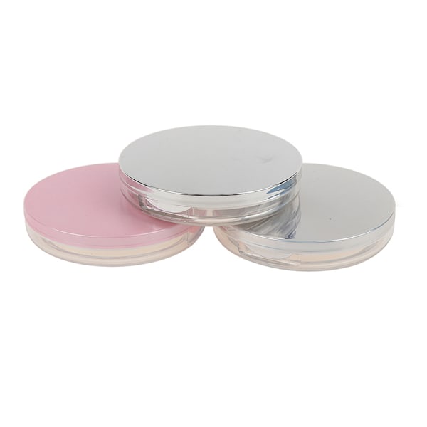Kannettava tyhjä kosmeettinen seula, löysä purkkisäiliö, puff Box Cas Silver one size