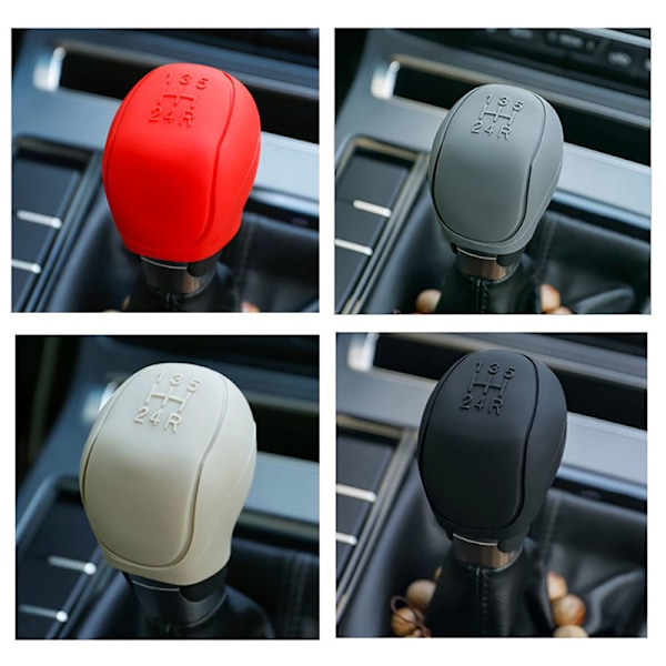 Silikon Bil Gear Head Shift Knop Cover Gear Shift Non Slip Gri Red One Size