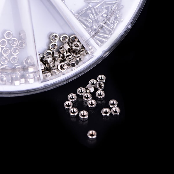 600st diverse fästelement Skruvar för watch glasögon urmake Silver 600Pcs