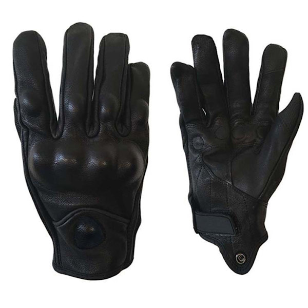 Retro motorcykelhandskar i äkta läder Moto vattentäta handskar Mot Black M