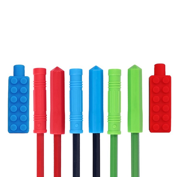 1st Tuggbar Pencil Topper Bite Silicone er Pencil Cap Sensory Blue 3