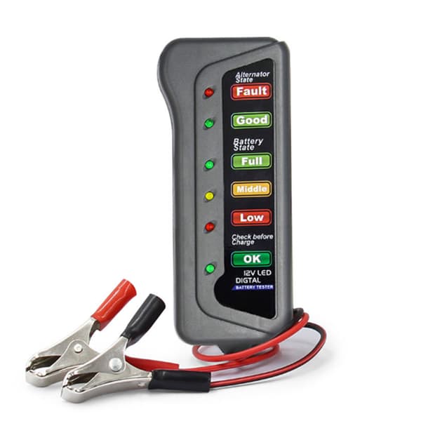5 Stk 12V Bilbatteri Tester Digital Generator 6 LED-lys Dis Black 5Pcs