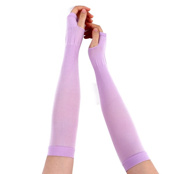 Ice Silk Sleeve Cuff Arm Uv Sun Protect AntiSlip Summer Outdoo Purple One Size
