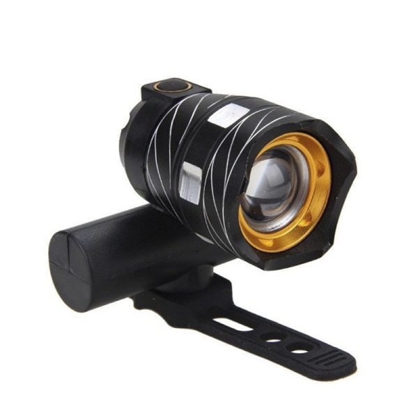 USB Genopladelig 300LM XM-L LED Cykellygte Cykel Front Headli Black onesize