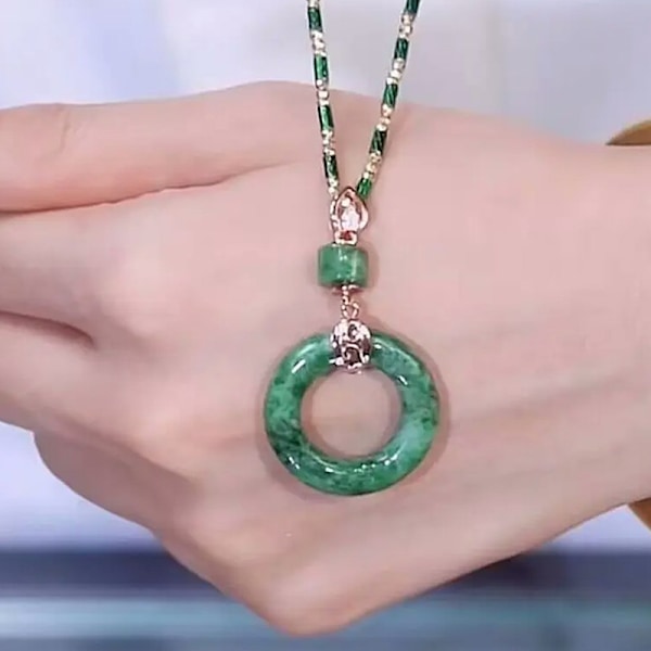 Retro bambuhalsband Lätt lyx och populär imitation Jade P onesize