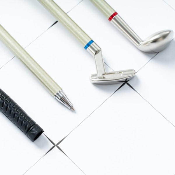 Golfpennesæt Mini Desktop Golfboldpen Gave Inkluderer Putting G Black onesize