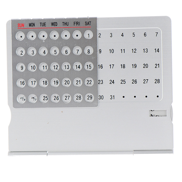 1 st Metalltillverkning 100 Years Perpetual Calendar Office Sup Silver one size