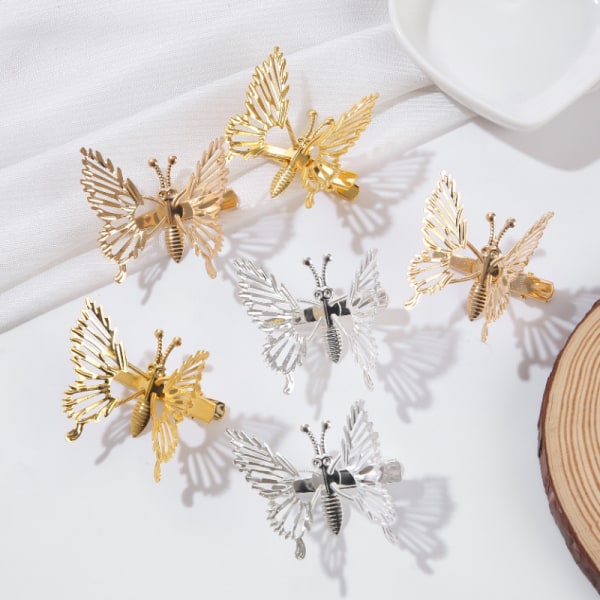 The Moving Butterfly Hairpin e Gold Håraccessoarer Vintage Ba Silver A2