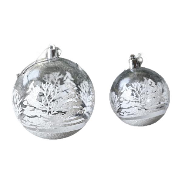 6 st Transparenta Snöjulgranskulor Hängande Dekorationer för Julgran 6Pcs