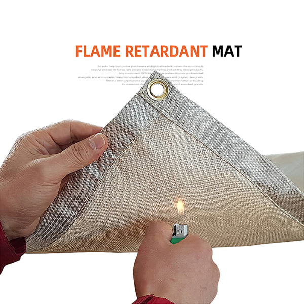 Outdoor Camping Fireproof Cloth BBQ Lasikuitu Fire Blanket Ins Beige 100x80cm