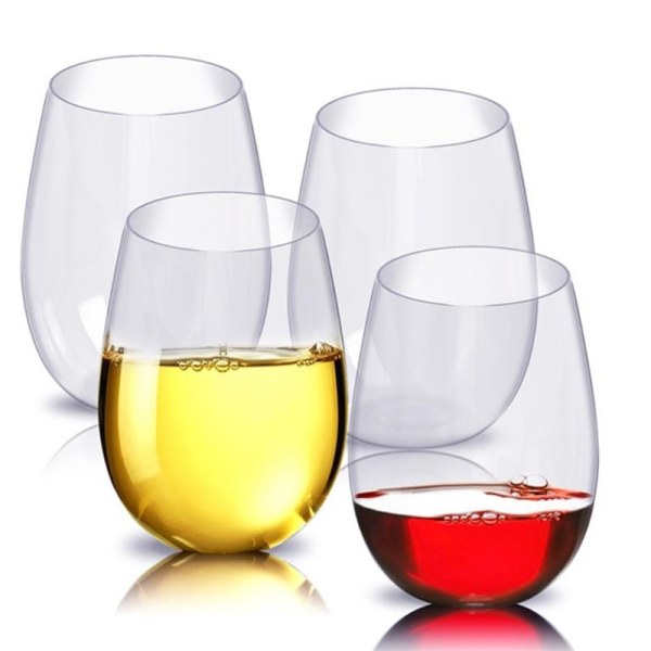 4 stk uknuselige vinglass Splintsikkert plastglasssafe A 4PCS