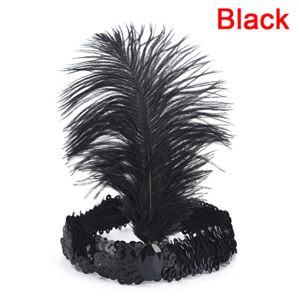 Feather Flapper Sequin Charleston Mekko Puku Naisten Solid Mul Black one size