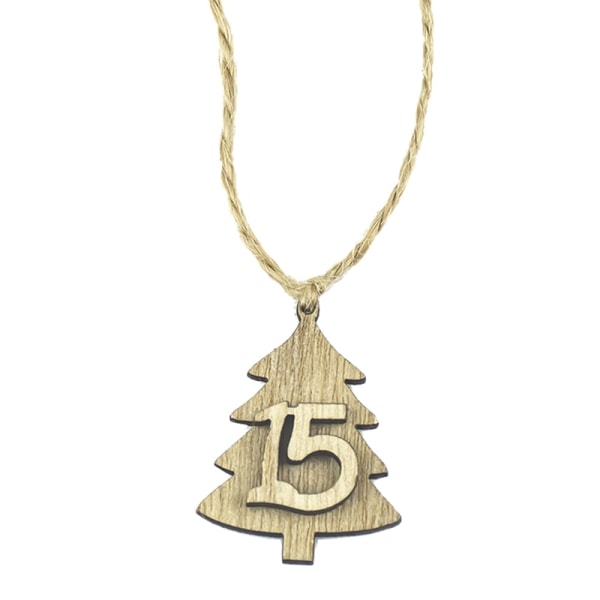 48 kpl Joulun adventtikalenteri Laukut Koristeet 1-24 Puiset Brown 48 Pcs