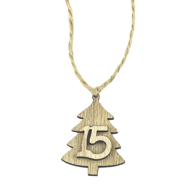 48stk juleadventskalenderposer Pynt 1-24 Træ Brown 48 Pcs