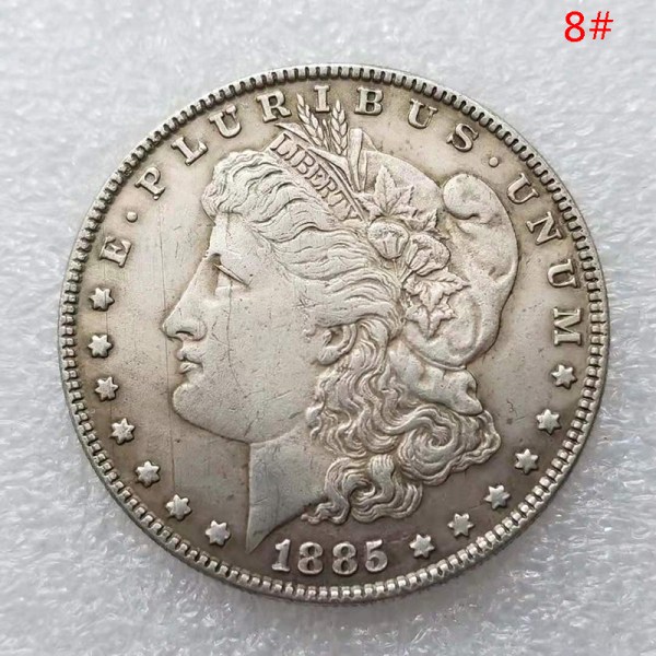 1 kpl 1878-1887 USA Morgan hopeadollari 1 dollarin juhlarahat C 6 One size