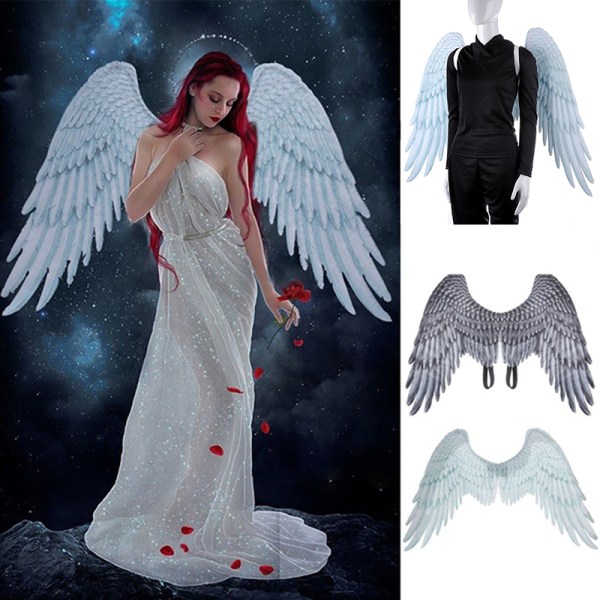 Cosplay Wing Elskerinne Evil Angel Wings Halloween Kostymer Rekvisitter White