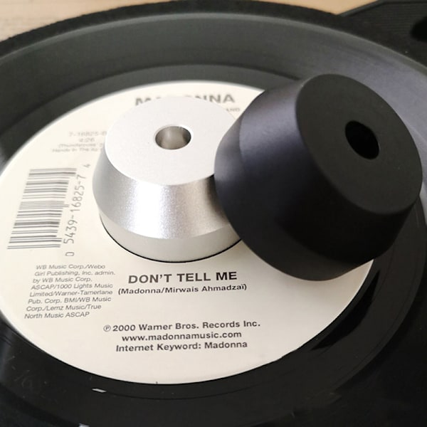 45 RPM Adapter Hållbar Solid Aluminium Center Adapter för 7 tum Silver