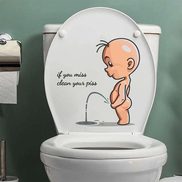 Funny Spoof Cartoon Kids Engelsk dekorativt toalettdeksel Sticke Yellow one  size 1c61 | Yellow | one size | Fyndiq