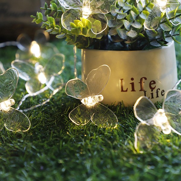 Butterfly LED Fairy String Lights Paristo Häät Joulu Joulukuu Yellow one size