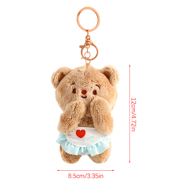 e Butter Bear Plyschdocka Leksak Söt Nyckelring Väska Hänge Brown ONE SIZE