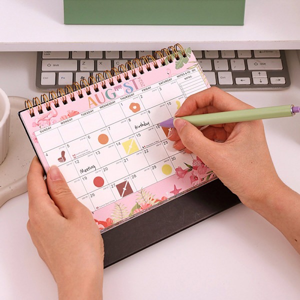 Liten skrivebords kalender 2024-2025 Green