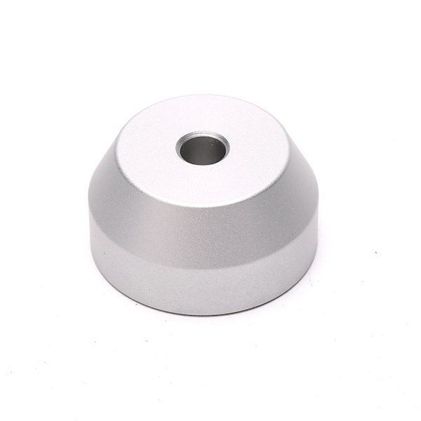 45 RPM-adapter Slitesterk, solid aluminiumssenteradapter for 7 tommer Silver