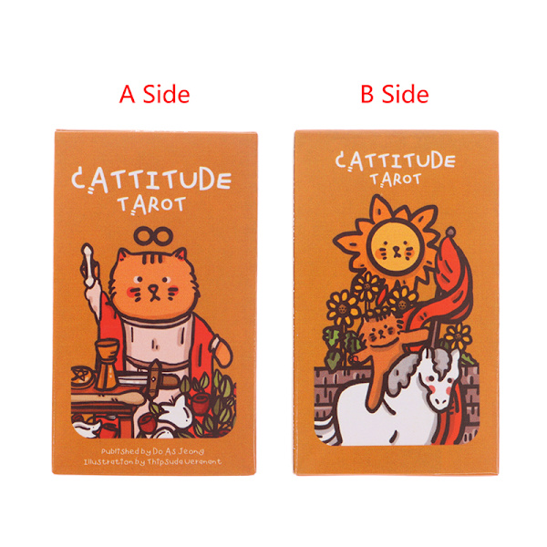 Cattitude Tarot Card Prophecy Fate Divination Deck Family Party Multicolor one size