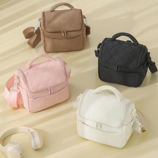 Ny lunsjpose i nylon, gjenbrukbar, multifunksjonell, isolert lunsjpose Black