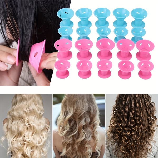 Soppklokke krøller sovekrøll perm fri krøll artefakt varme Blue 10pcs-S