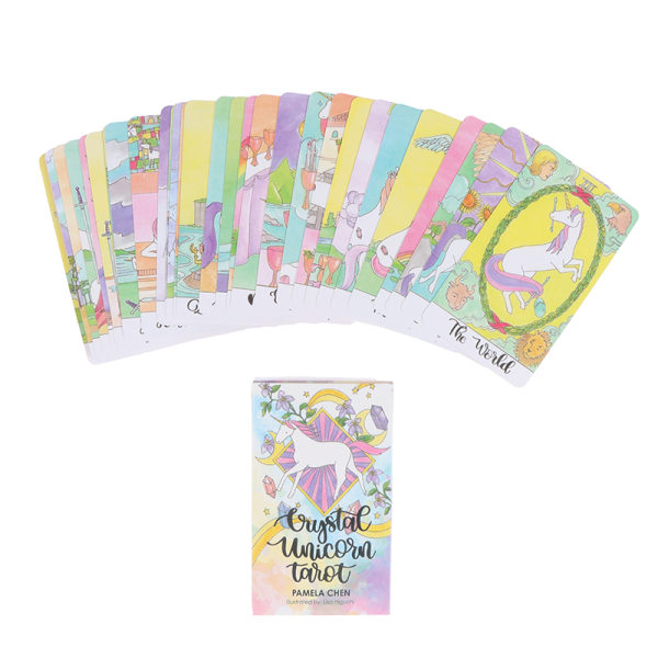 Crystal Unicorn Tarot-kortit Oracle Card Party Prophecy Divinati Multicolor one size