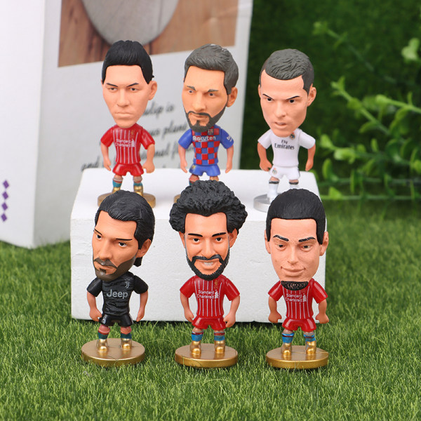 Soccer Star Figure Mini Fotbollsspelare Bil Ornament Collectio 17 17