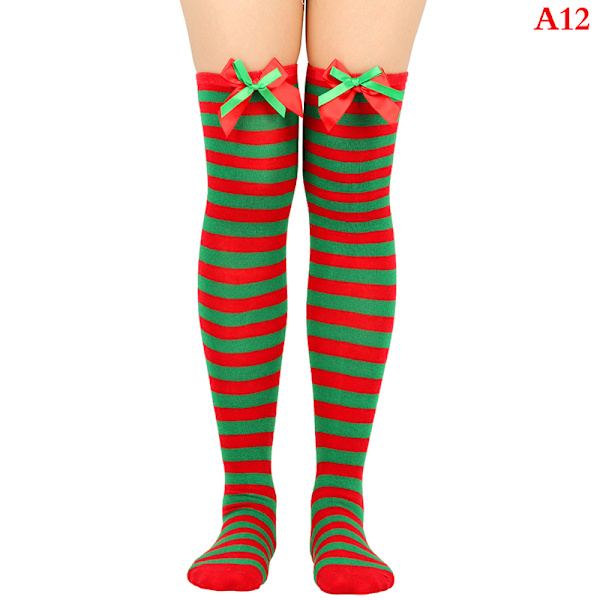 Julepynt Sokker Stribede Langstrømper Christmas Deco Multicolor A12