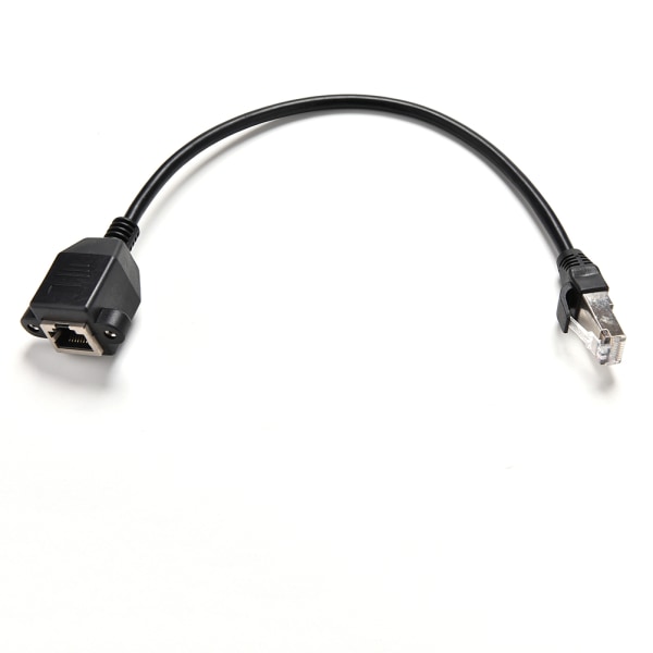 1FT RJ45 uros-naaras ruuvipaneelikiinnitys Ethernet LAN-verkko Black one size