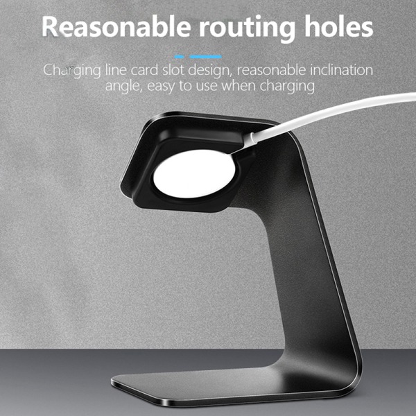 1 Stk Aluminiumslegering Oplader Stand Holder til Ur Charging Crad Black one size