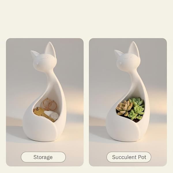 Nordisk minimalistisk blomkruka kattformad 3D-printad kattblomma White
