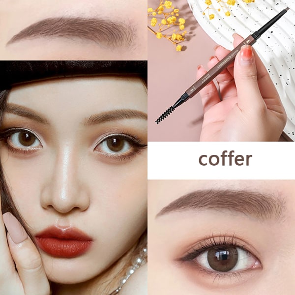 Double Head Eyebrow Pencil Waterproof Sweatproof Cosmetics Beau Coffee oneszie