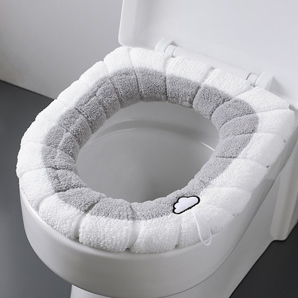Vintervarme Toalettsetetrekk Vaskbart Bad Toalettsete wit Green One Size