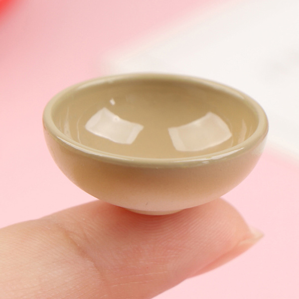 10 stk. Miniature skålfad Rund 1/12 skala Dukkehus Køkken D Gray