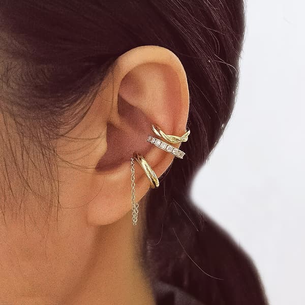 3PCS Mode Utsökta Zircon Öronklämmor Öronmudd Ingen Piercing Cr A5