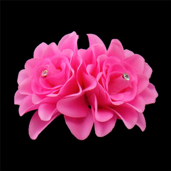 2 stk Damemote Blomst Hårklemme Hårnål Brude Bryllup Par Pink 2pcs