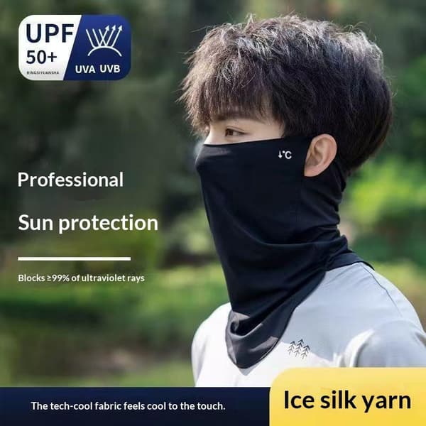 Sommer Is Silke Maske Hals UV Beskyttelse Ansigtsdækken Ansigtskapper Light gray