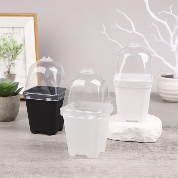 5st fyrkantig liten blomkruka med fuktkupol lings ing krukor Transparent one size