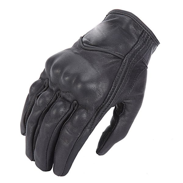Retro motorcykelhandskar i äkta läder Moto vattentäta handskar Mot Black XL