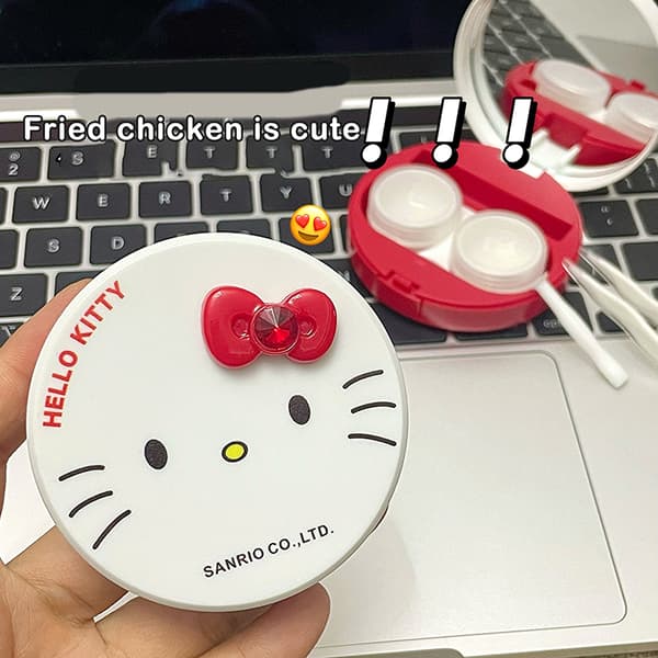 Hello Kitty Kontaktlinsfodral Skönhet Pupill Förvaringslåda Lins C A2